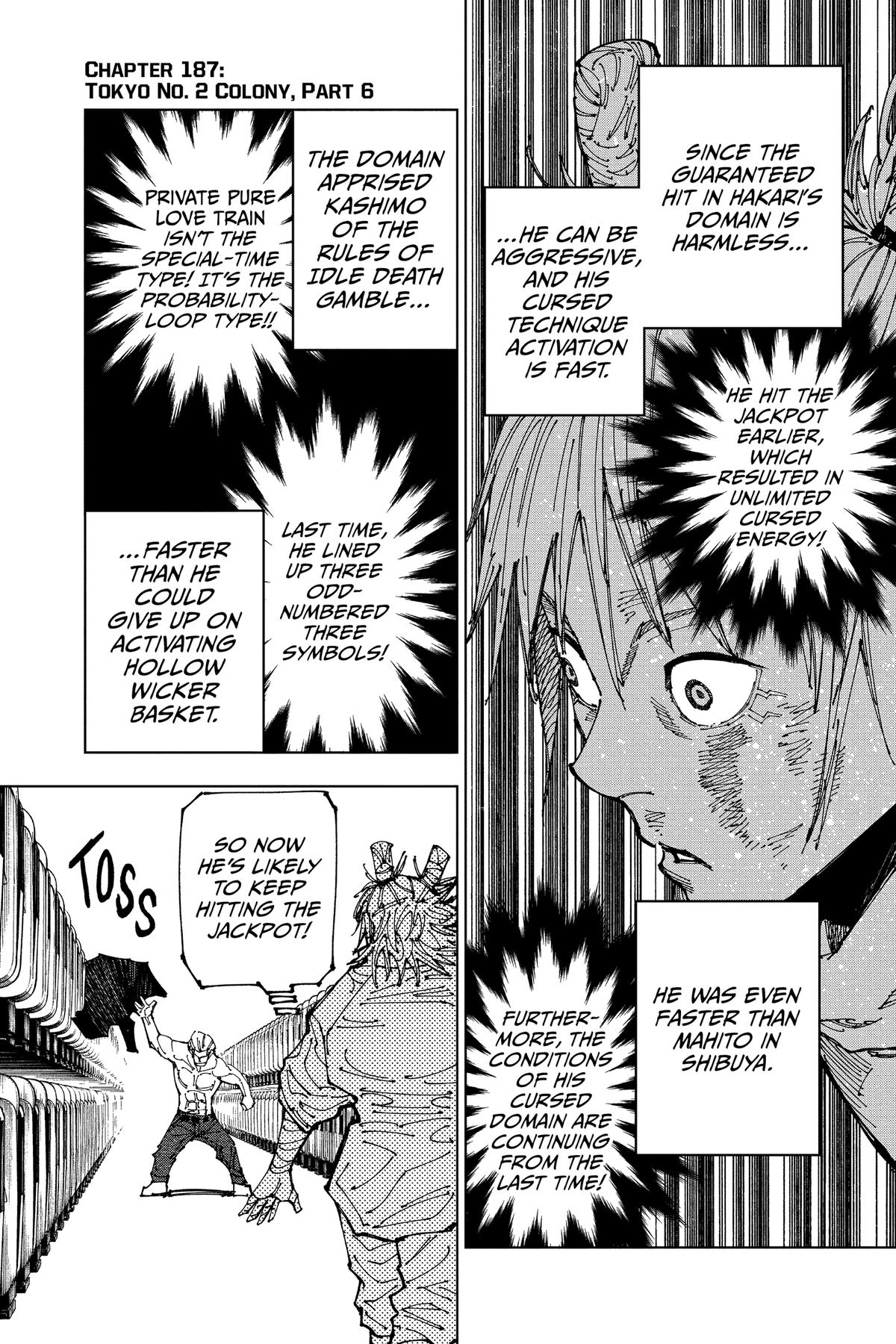 Jujutsu Kaisen Chapter 187 page 1 - Chapter 187: Tokyo No. 2 Colony, Part 6