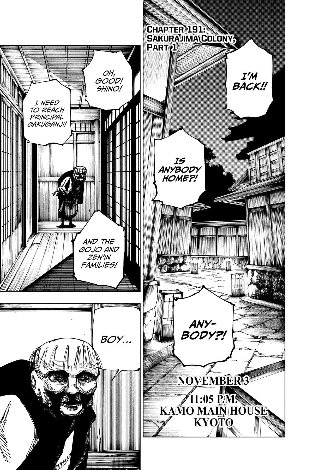 Jujutsu Kaisen Chapter 191 page 7 - Chapter 191: Sakurajima Colony, Part 1