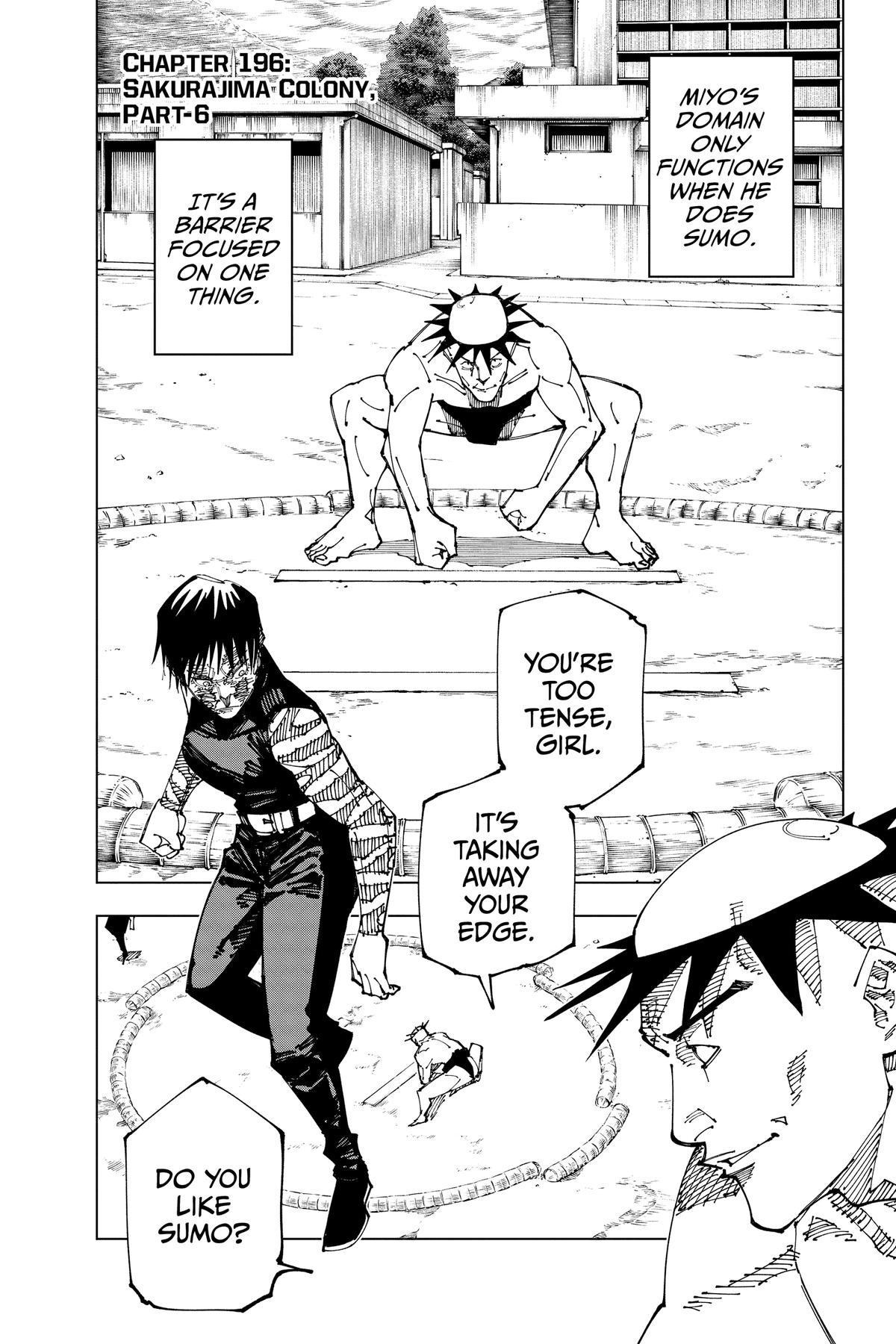 Jujutsu Kaisen Chapter 196 page 1 - Chapter 196: Sakurajima Colony, Part 6