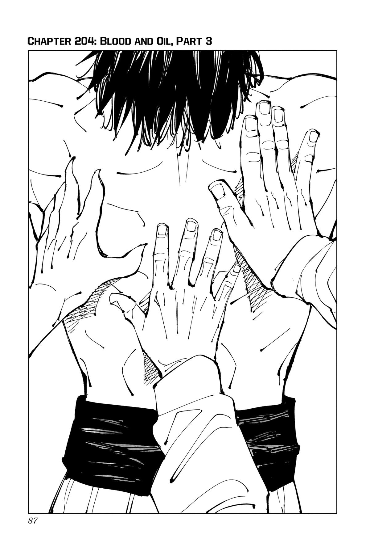 Jujutsu Kaisen Chapter 204 page 1 - Chapter 204: Blood and Oil, Part 3