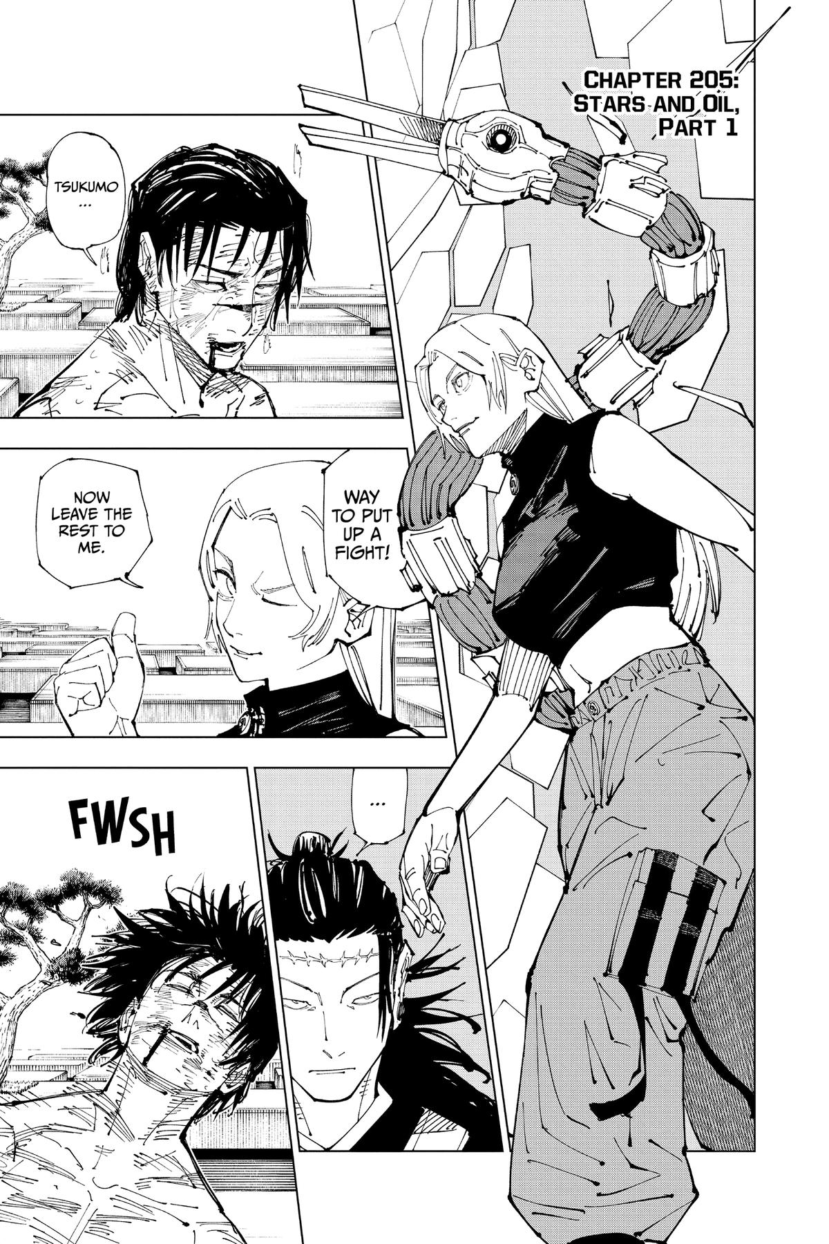 Jujutsu Kaisen Chapter 205 page 1 - Chapter 205: Stars and Oil