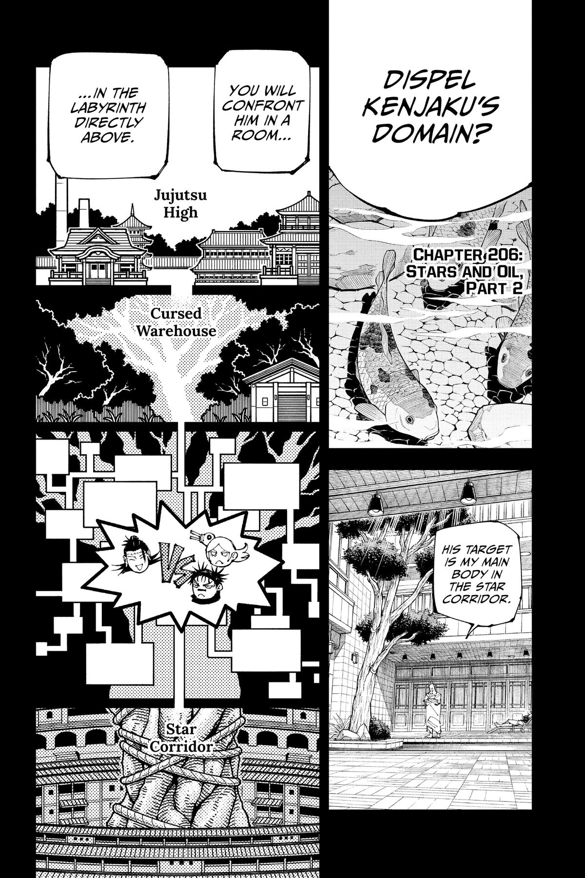 Jujutsu Kaisen Chapter 206 page 1 - Chapter 206: Stars and Oil, Part 2