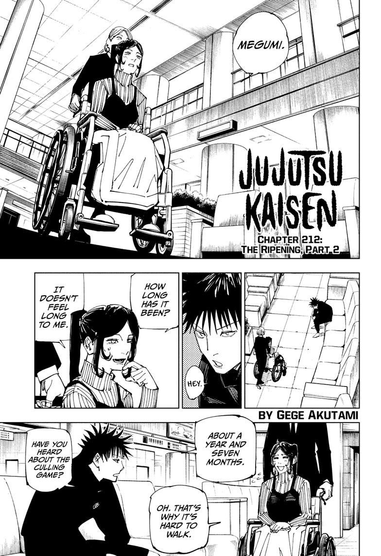 Jujutsu Kaisen Chapter 212 page 1 - Chapter 212: The Ripening, Part 2