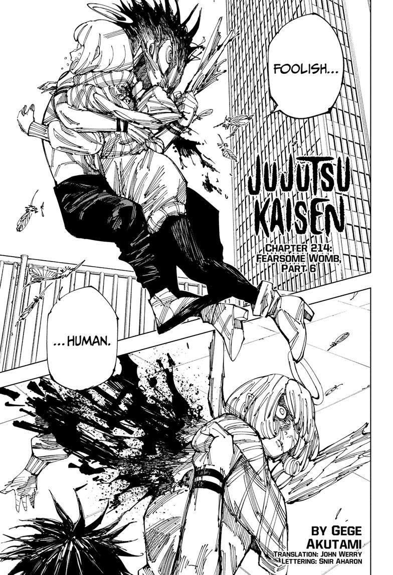 Jujutsu Kaisen Chapter 214 page 1 - Chapter 214: Fearsome Womb, Part 6