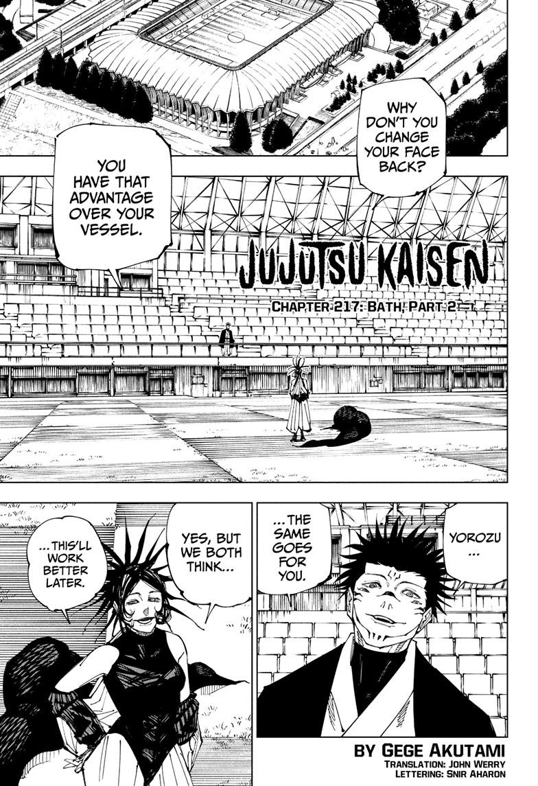 Jujutsu Kaisen Chapter 217 page 1 - Chapter 217: Bath, Part 2