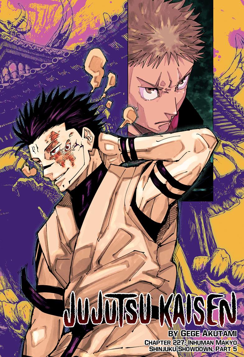Jujutsu Kaisen Chapter 227 page 1 - Chapter 227: Inhuman Makyo Shinjuku Showdown, Part 5