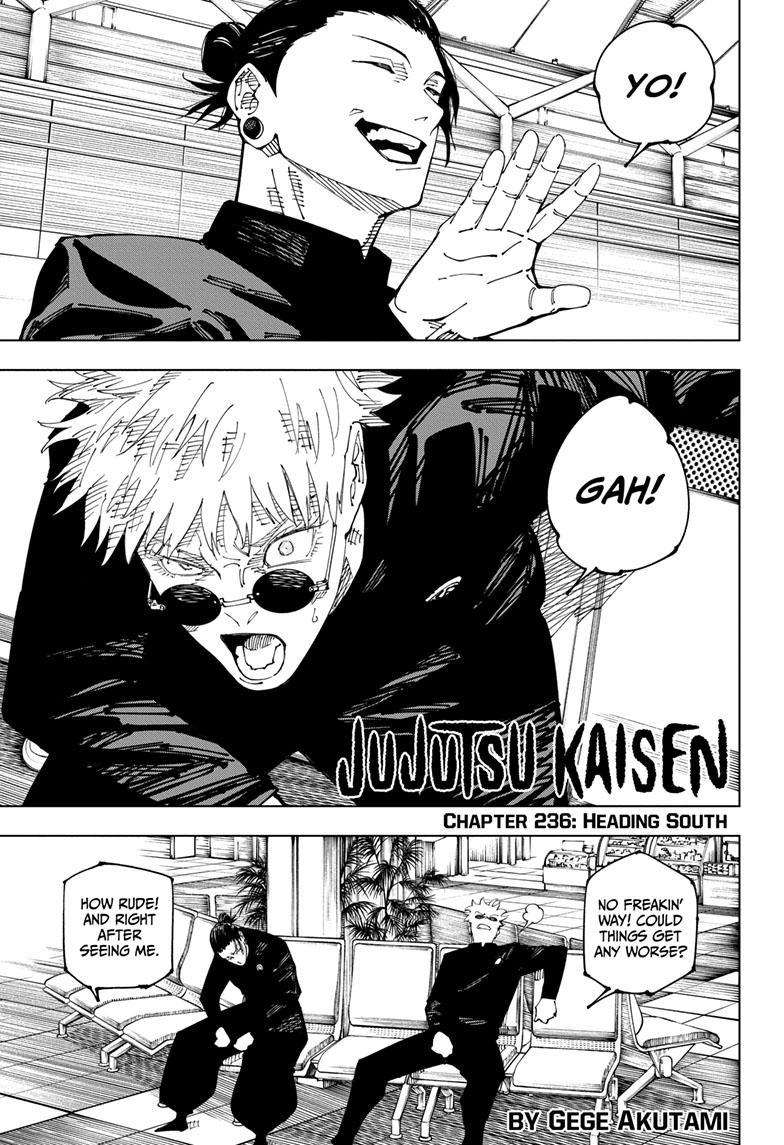 Jujutsu Kaisen Chapter 236 page 1 - Chapter 236: Heading South