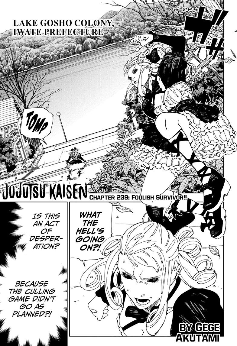 Jujutsu Kaisen Chapter 239 page 1 - Chapter 239: Foolish Survivor!!