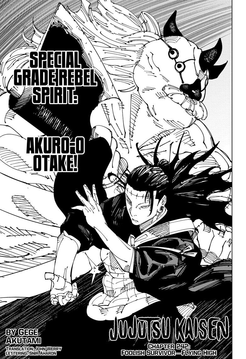 Jujutsu Kaisen Chapter 242 page 1 - Chapter 242: Foolish Survivor —Flying High—