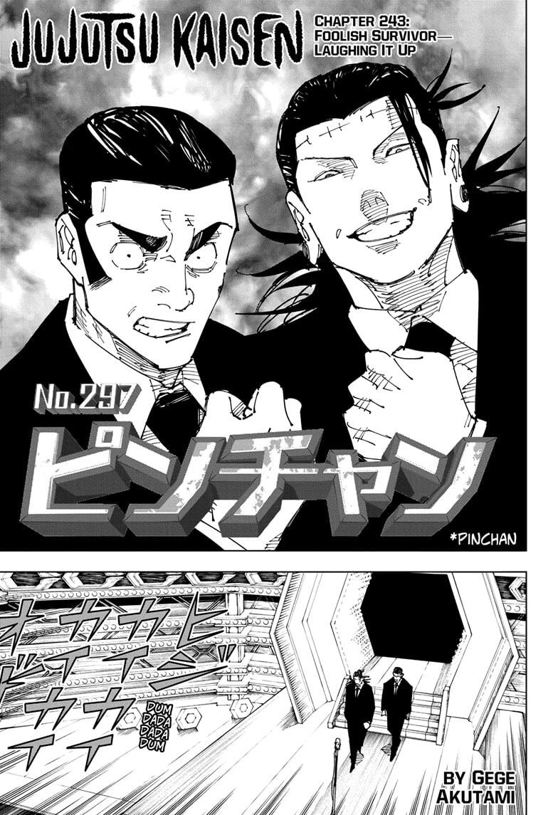 Jujutsu Kaisen Chapter 243 page 1 - Chapter 243: Foolish Survivor —Laughing It Up—