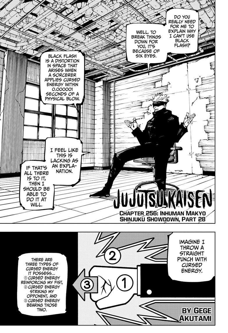 Jujutsu Kaisen Chapter 256 page 1 - Chapter 256: Inhuman Makyo Shinjuku Showdown, Part 28