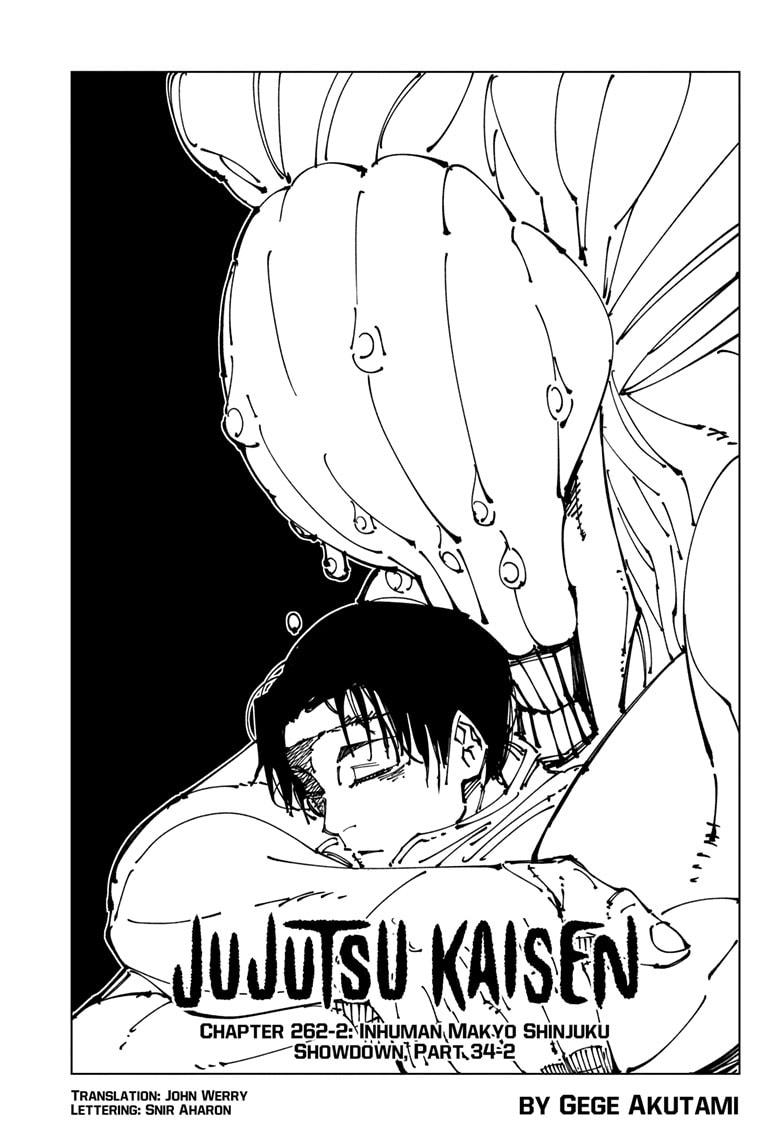 Jujutsu Kaisen Chapter 262.2 page 1 - Chapter 262.2: Inhuman Makyo Shinjuku Showdown, Part 34-2