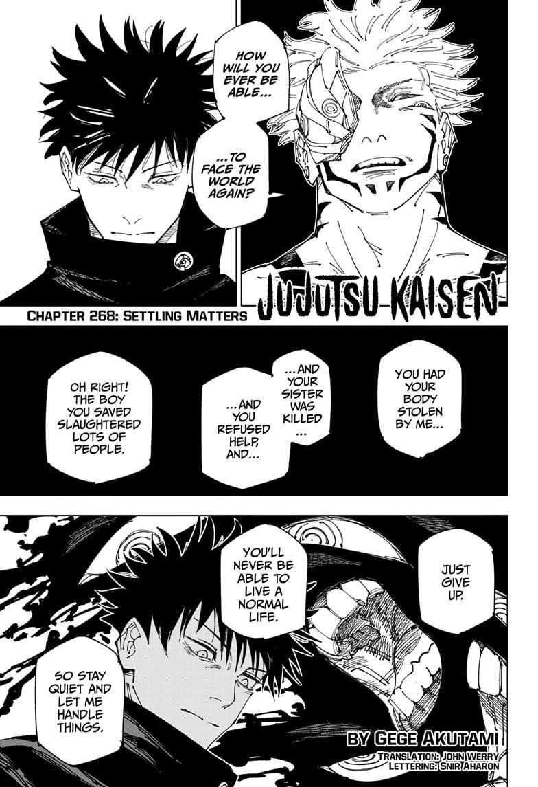Jujutsu Kaisen Chapter 268 page 1 - Chapter 268: Settling Matters