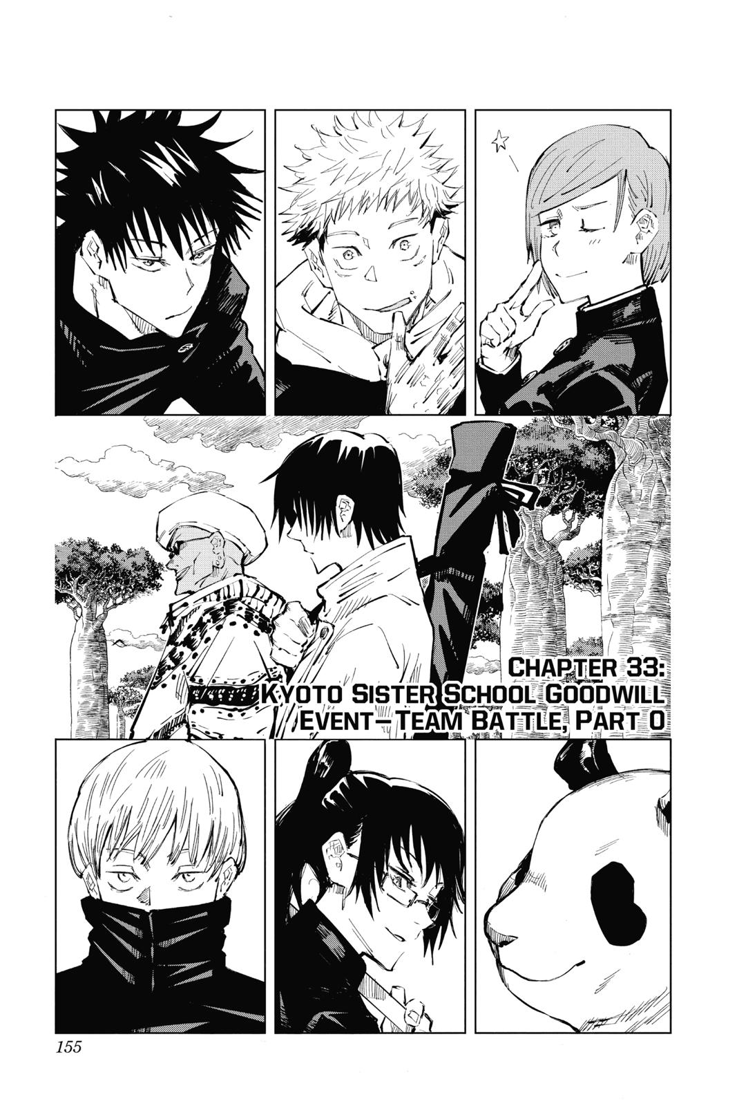 Jujutsu Kaisen Chapter 33 page 1 - Chapter 33: Kyoto Sister School Goodwill Event - Team Battle, Part 0