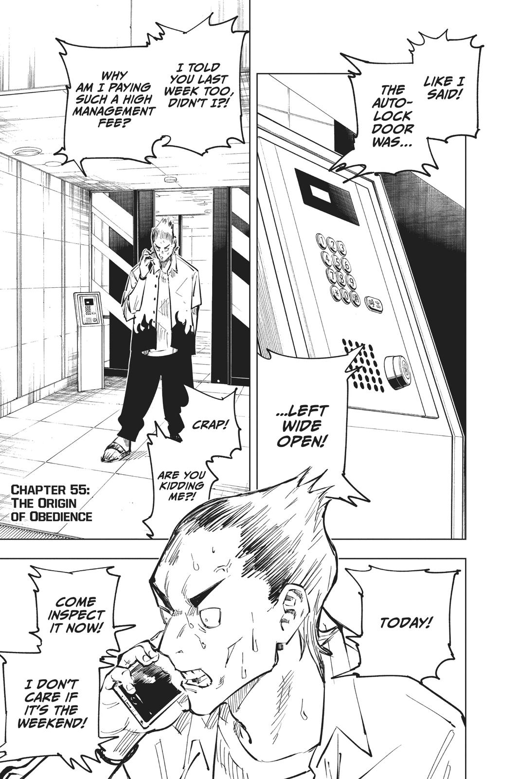 Jujutsu Kaisen Chapter 55 page 1 - Chapter 55: The Origin of Obedience