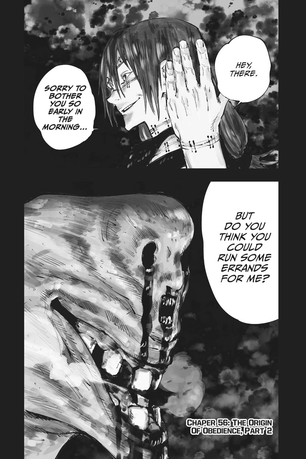 Jujutsu Kaisen Chapter 56 page 1 - Chapter 56: The Origin of Obedience, Part 2