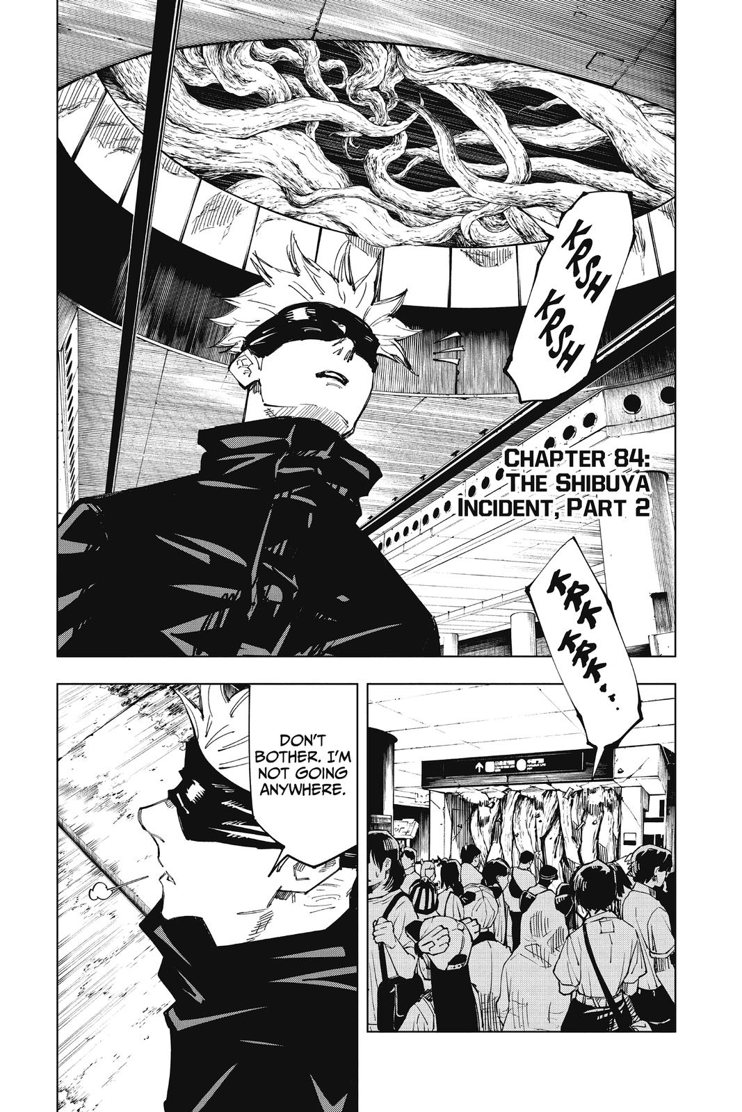Jujutsu Kaisen Chapter 84 page 1 - Chapter 84: The Shibuya Incident, Part 2