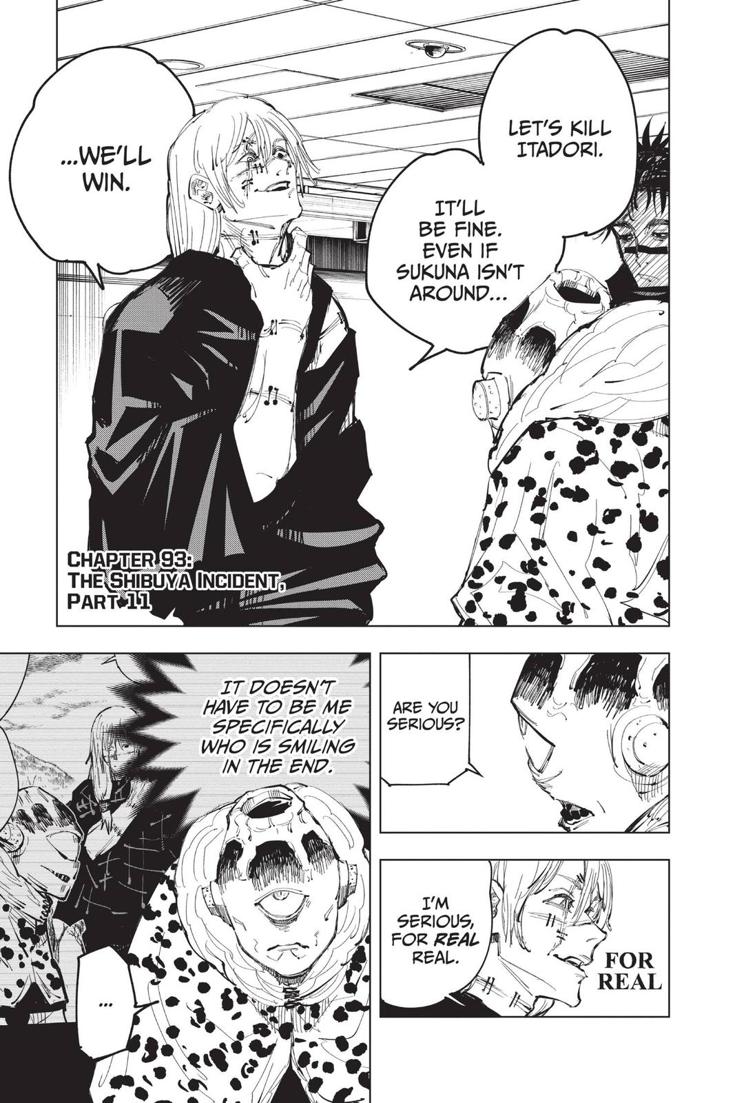 Jujutsu Kaisen Chapter 93 page 1 - Chapter 93: The Shibuya Incident, Part 11