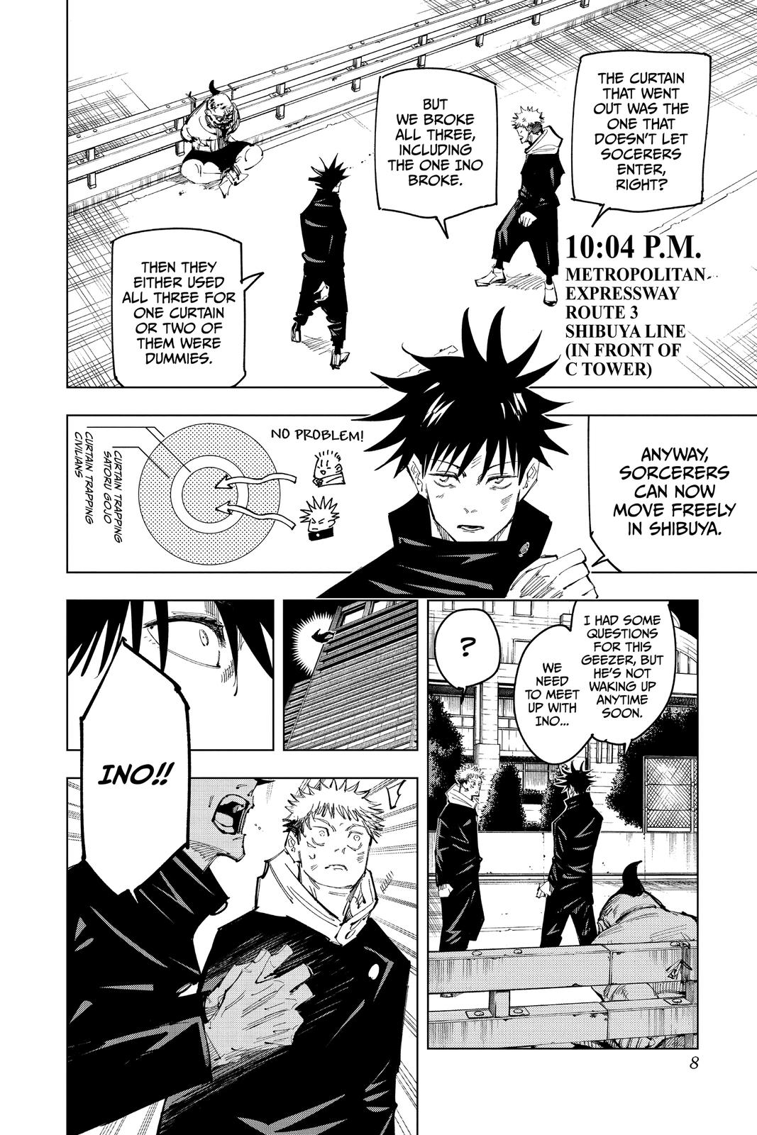 Jujutsu Kaisen Chapter 98 page 8 - Chapter 98: The Shibuya Incident, Part 16