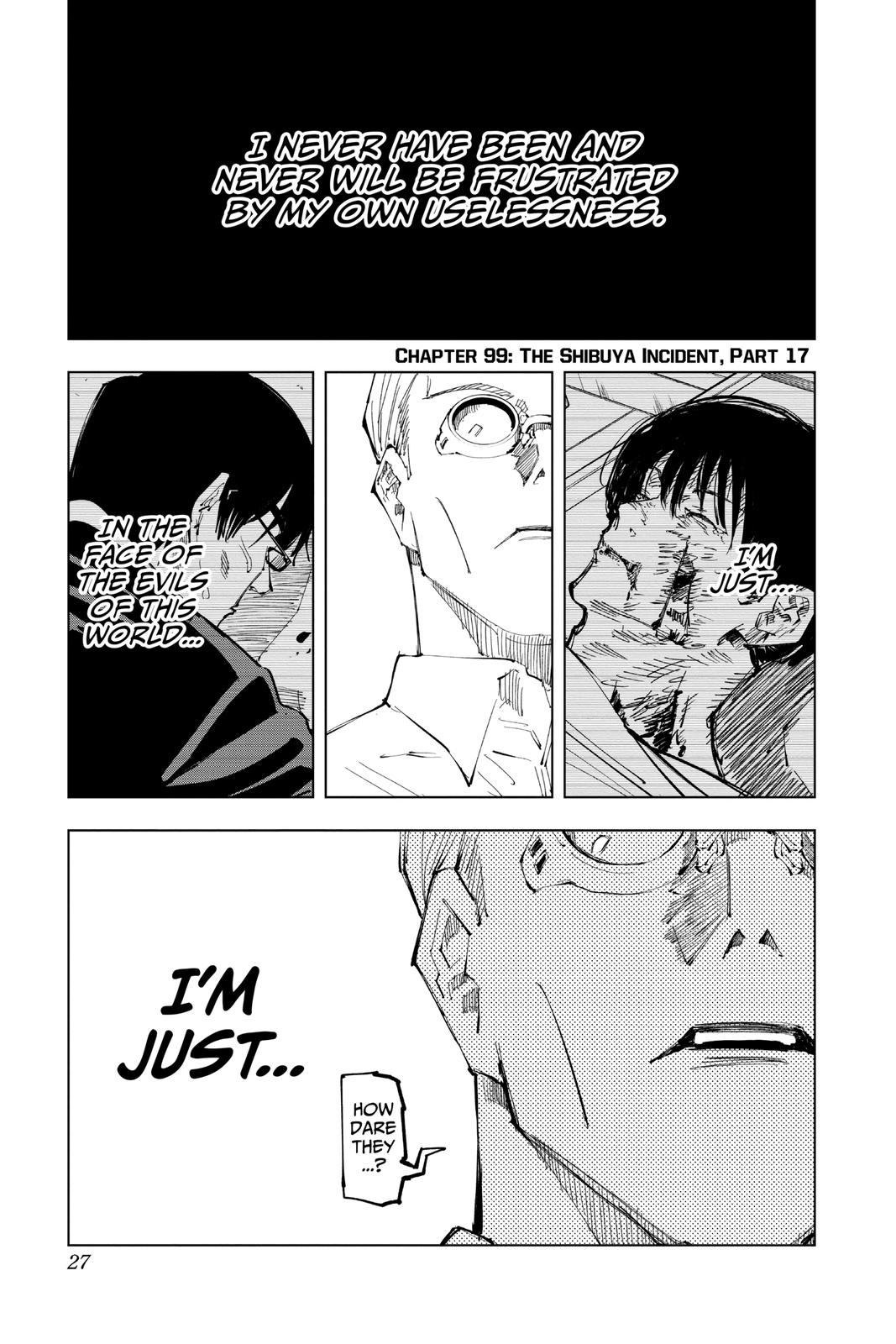 Jujutsu Kaisen Chapter 99 page 1 - Chapter 99: The Shibuya Incident, Part 17