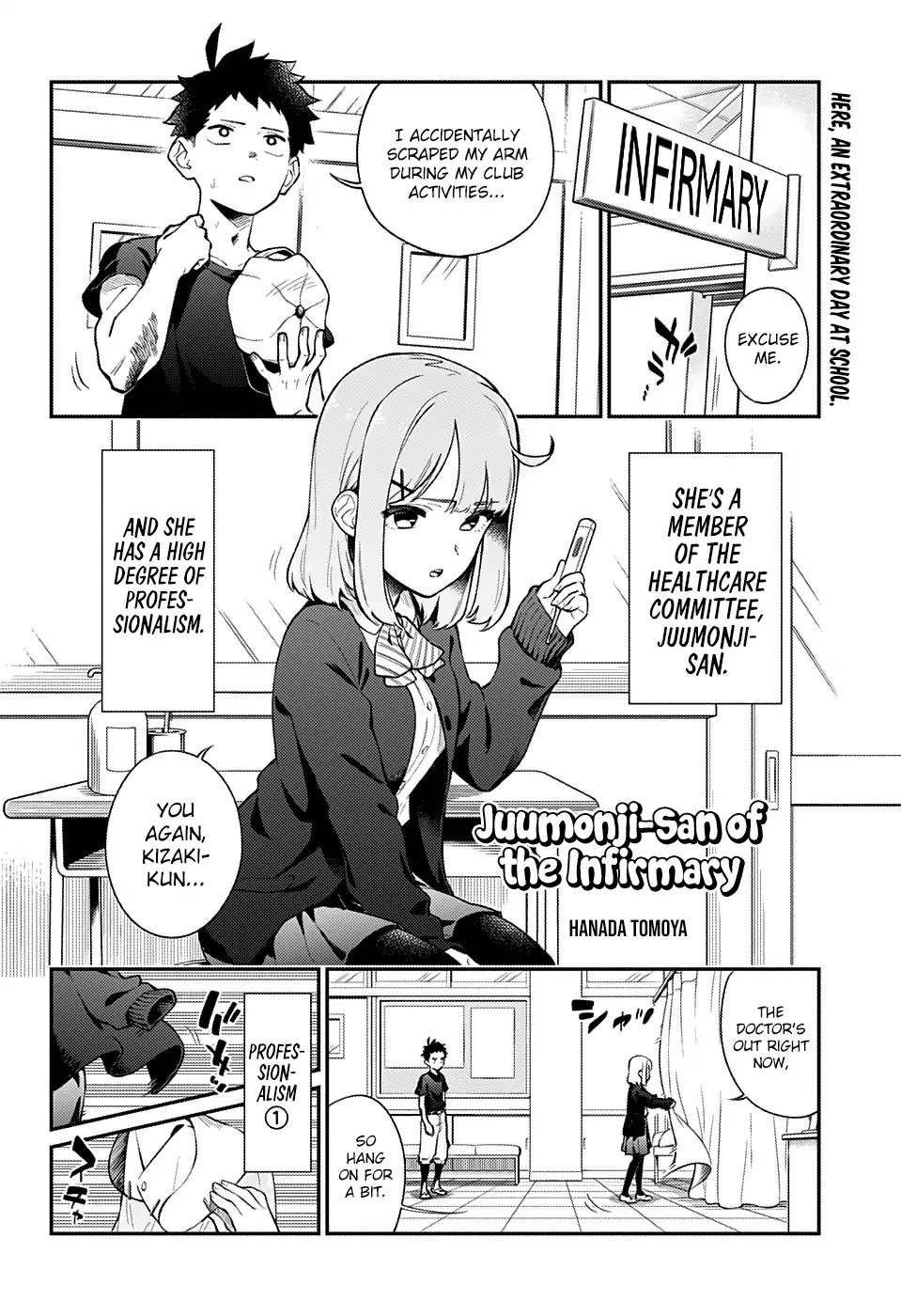 Jump Rom-Com Festival Chapter 2 page 2 - Chapter 2: Juumonji-san of the Infirmary