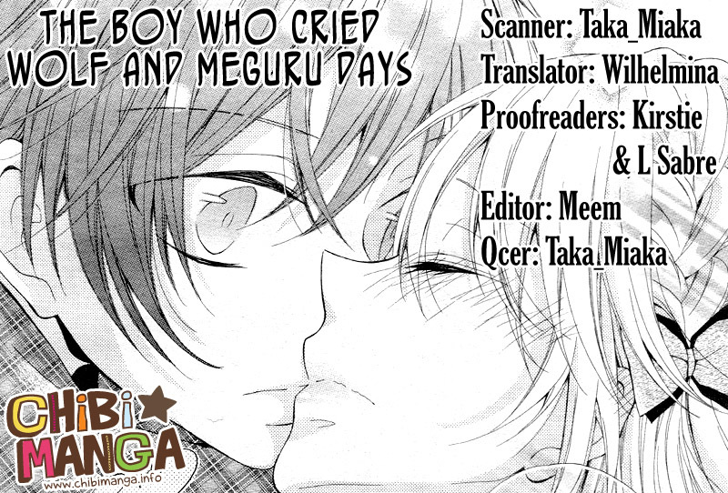Junjou Haraguro Kareshi Chapter 3.5 page 1 - Chapter 3.5: The Boy Who Cried Wolf and Meguru Days.