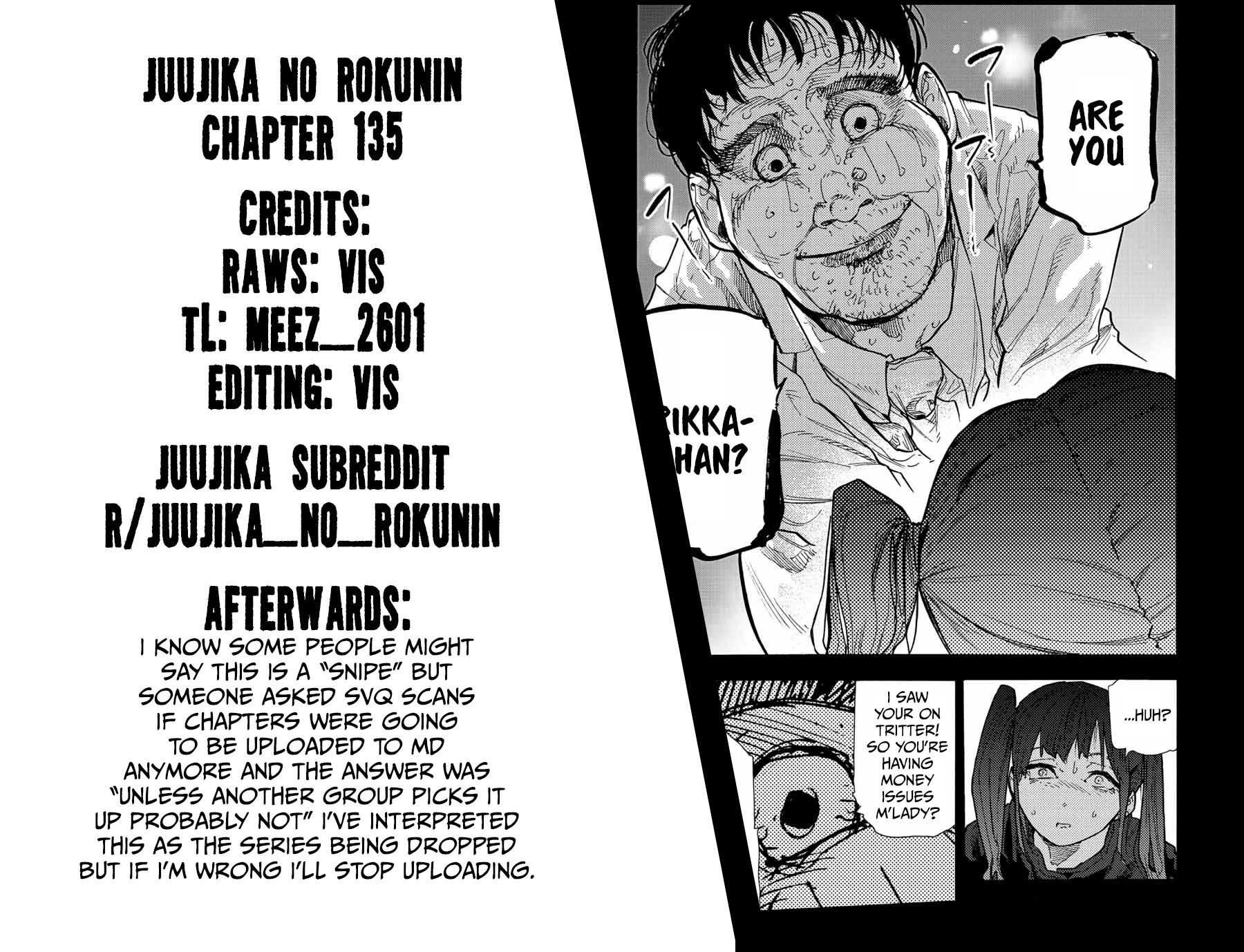 Juujika no Rokunin Chapter 135 page 21 - Chapter 135: The King Of Moo Moo Street