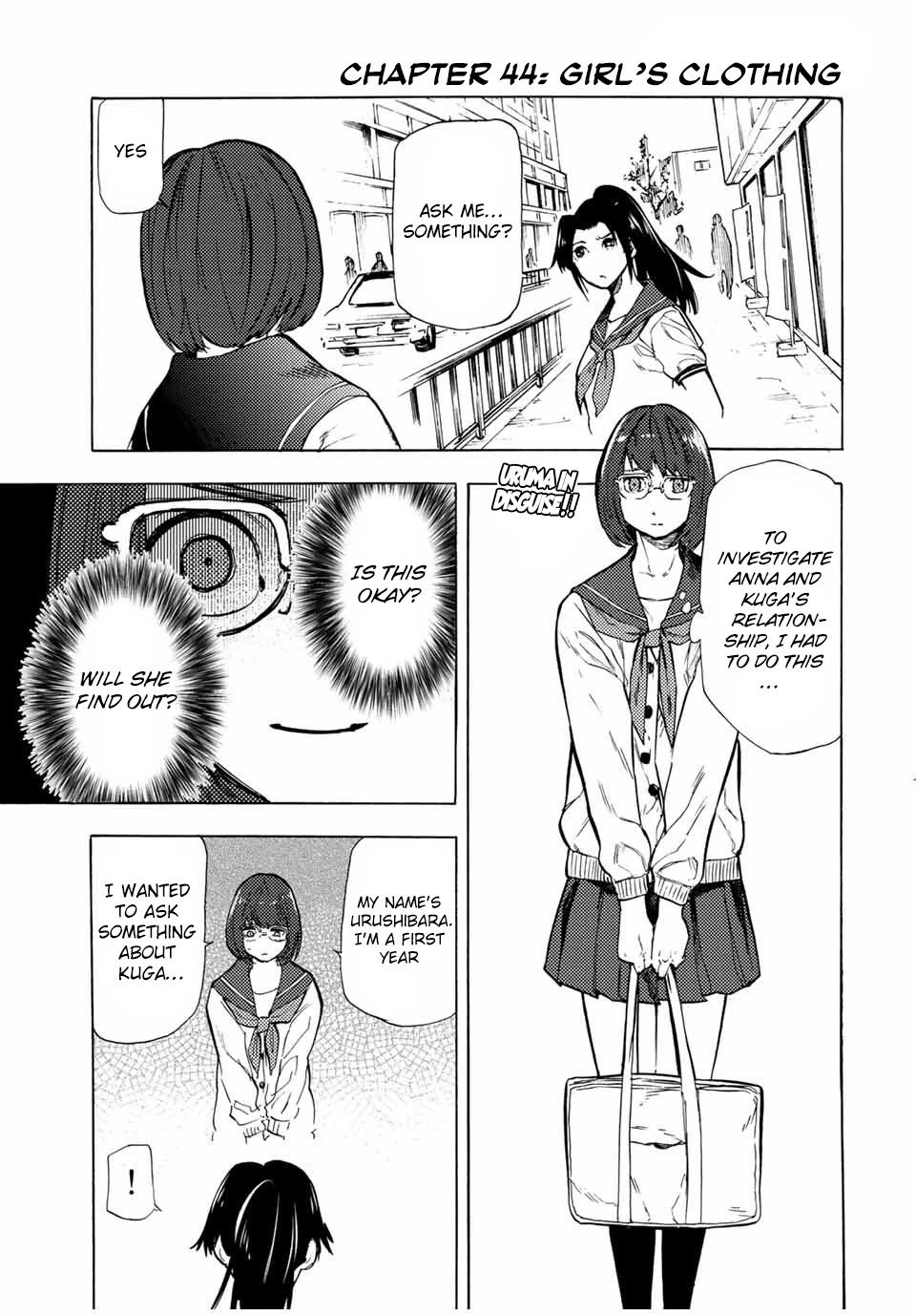 Juujika no Rokunin Chapter 44 page 1 - Chapter 44: Girl's Clothing