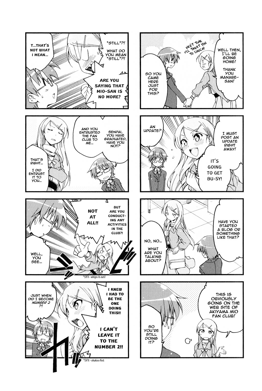 K-ON! Anthology Comic Chapter 2.1 page 13 - Vol.2 Chapter 1 : Shinkyuu! Seitokaichouzu (Former and Newly Elected! Student Council ...