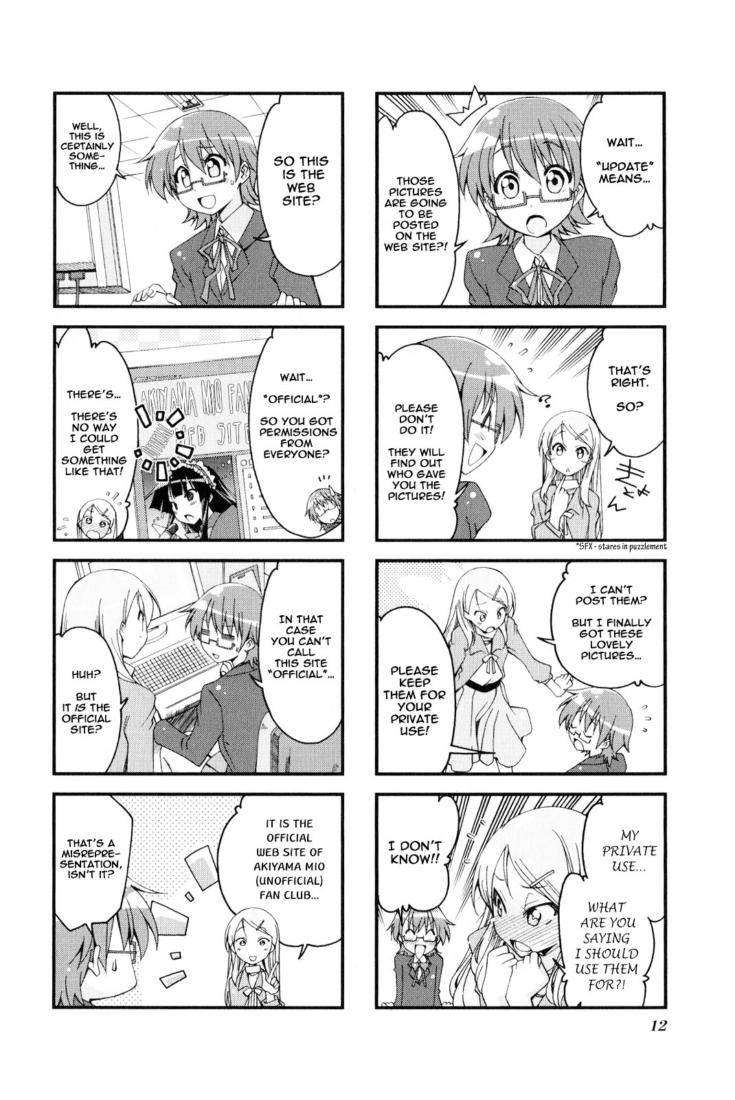 K-ON! Anthology Comic Chapter 2.1 page 14 - Vol.2 Chapter 1 : Shinkyuu! Seitokaichouzu (Former and Newly Elected! Student Council ...