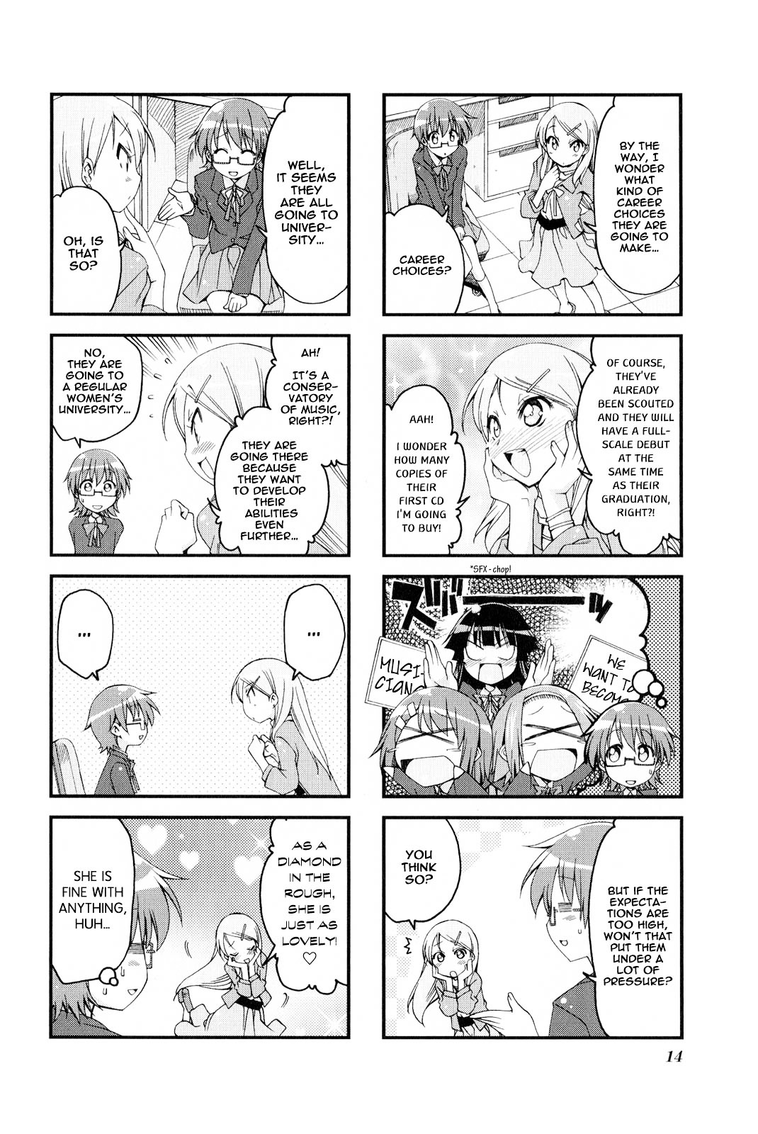 K-ON! Anthology Comic Chapter 2.1 page 16 - Vol.2 Chapter 1 : Shinkyuu! Seitokaichouzu (Former and Newly Elected! Student Council ...