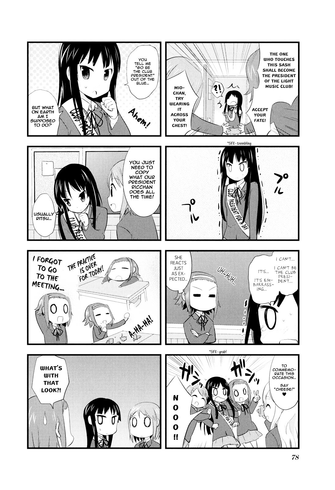 K-ON! Anthology Comic Chapter 3.10 page 4 - Vol.3 Chapter 10 : Ichi Nichi Buchou! (Club President For A Day!) by Shige