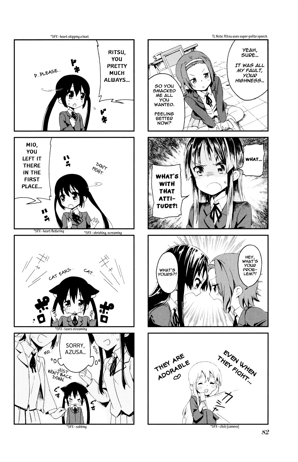 K-ON! Anthology Comic Chapter 4.10 page 4 - Vol.4 Chapter 10 : Kenka Suru Hodo…? (…enough to get into fights?) by Mitsuki Meia