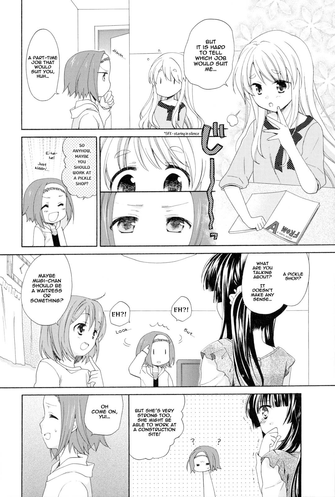 K-ON! Story Anthology Comic Chapter 2 page 2 - Chapter 2: Jobs! (by Unohana Tsukasa)