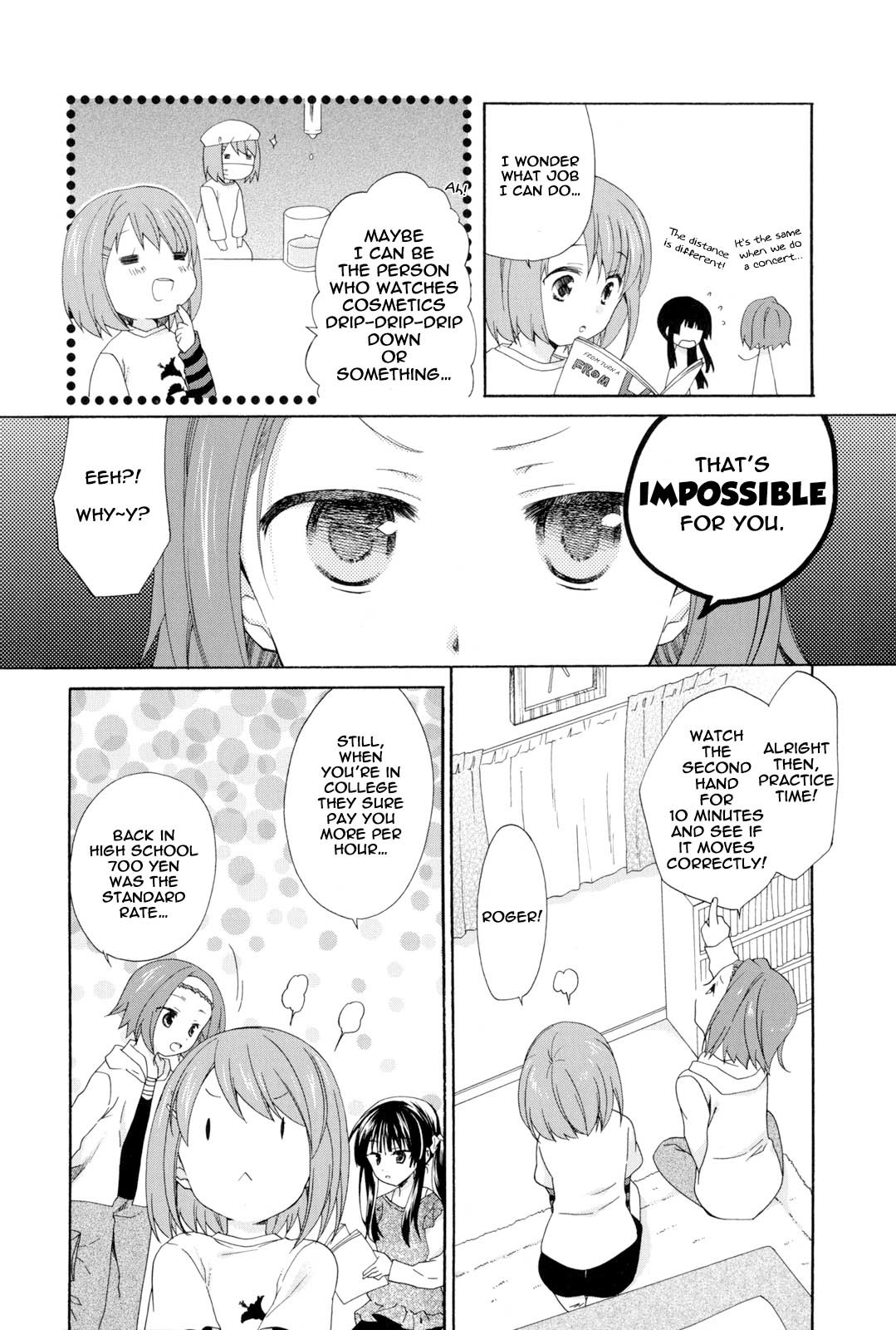 K-ON! Story Anthology Comic Chapter 2 page 4 - Chapter 2: Jobs! (by Unohana Tsukasa)