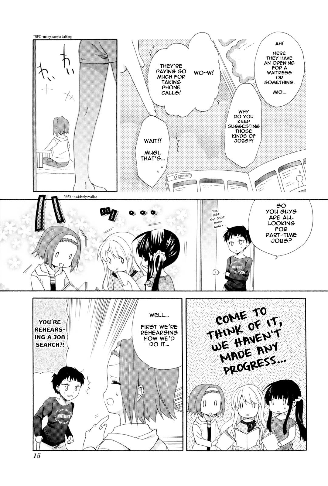 K-ON! Story Anthology Comic Chapter 2 page 7 - Chapter 2: Jobs! (by Unohana Tsukasa)