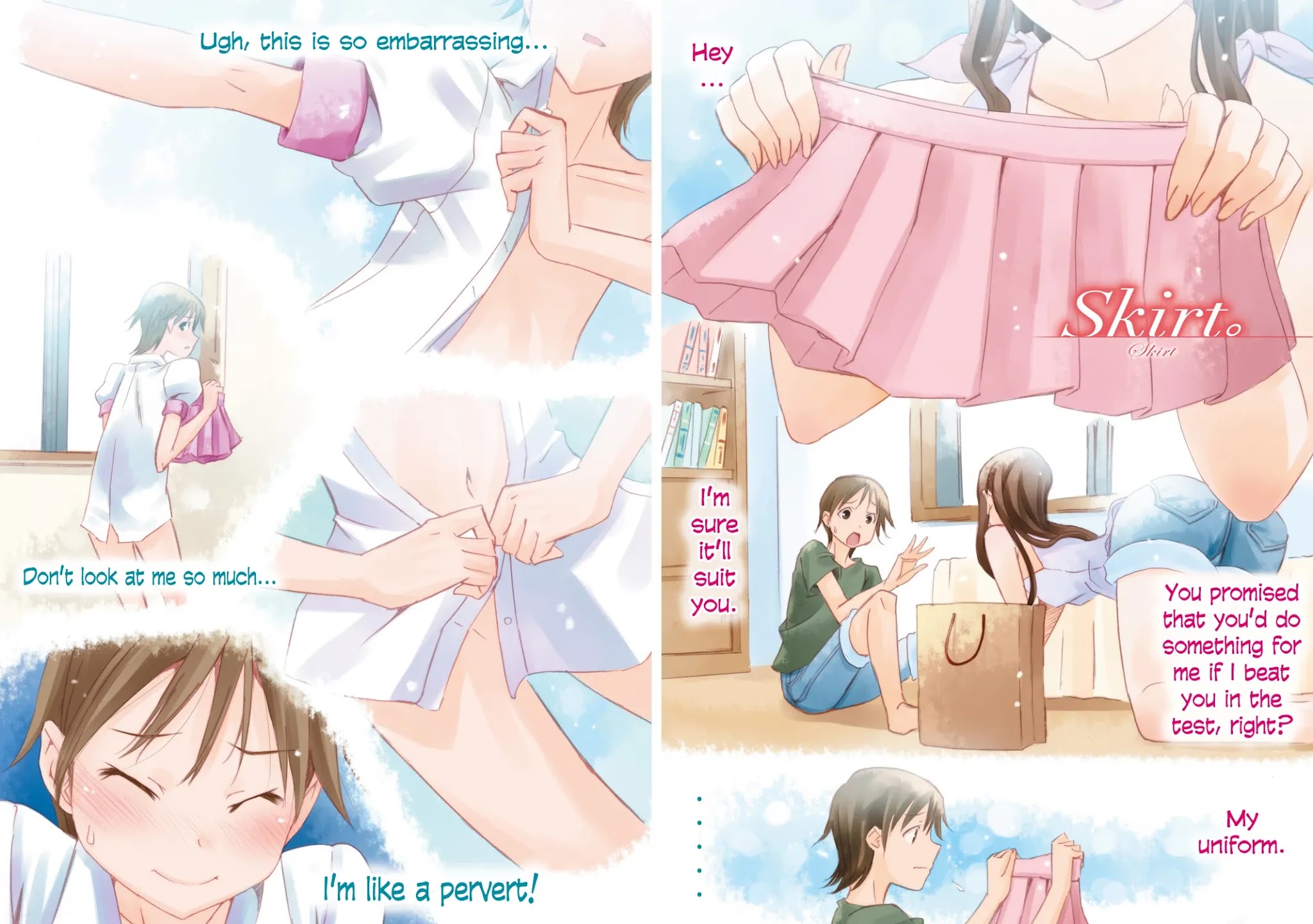Kagayaku!! Otoko no Musumejuku Chapter 6.4 page 1 - Chapter 6.4: Skirt