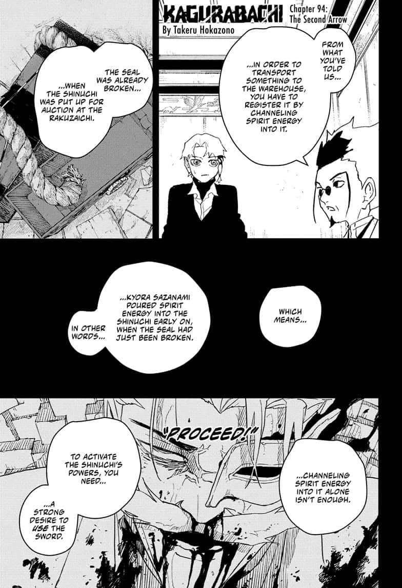 Kagurabachi Chapter 94 page 1 - Chapter 94: The Second Arrow