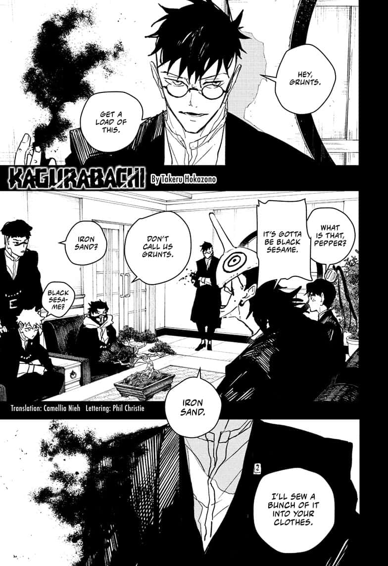 Kagurabachi Chapter 98 page 1 - Chapter 98: Ikuto Hagiwara, Worthless Commander