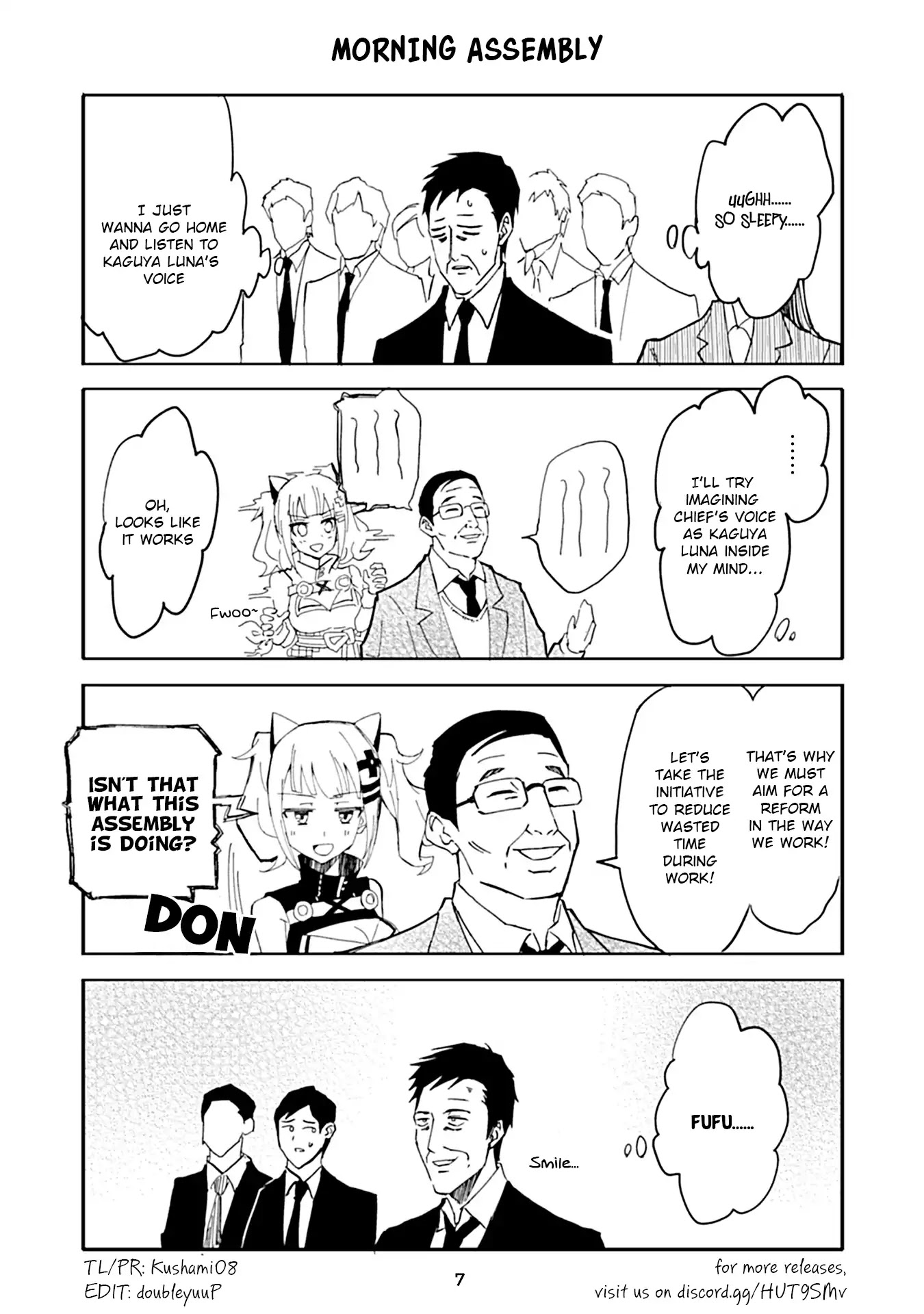 Kaguya Luna Gachi-Zei no Nichijyo Chapter 3 page 1 - Chapter 3: Morning Assembly