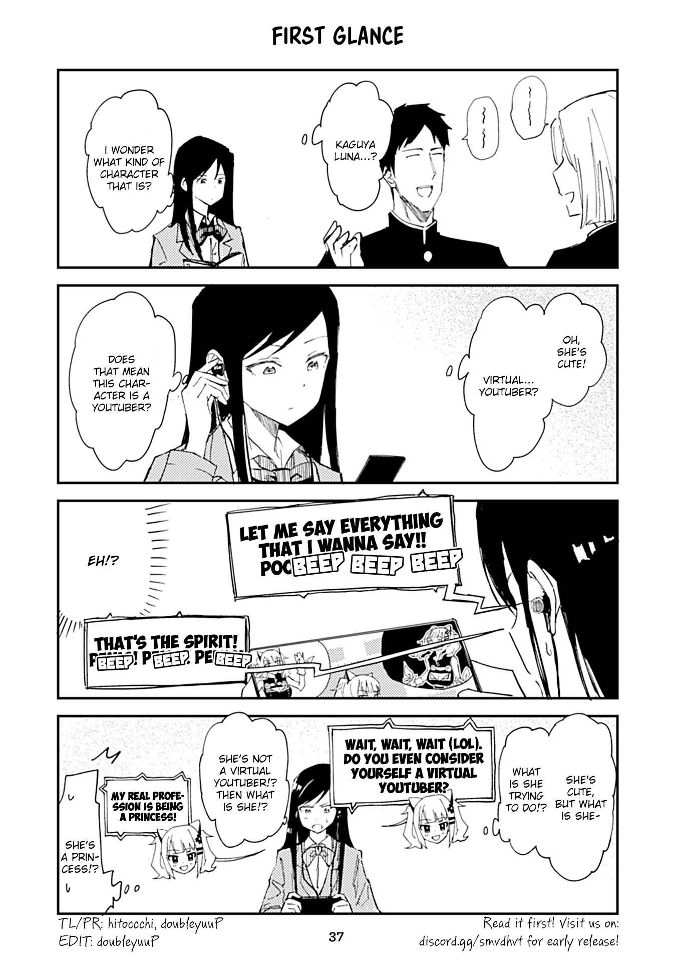 Kaguya Luna Gachi-Zei no Nichijyo Chapter 30 page 1 - Chapter 30: First Glance