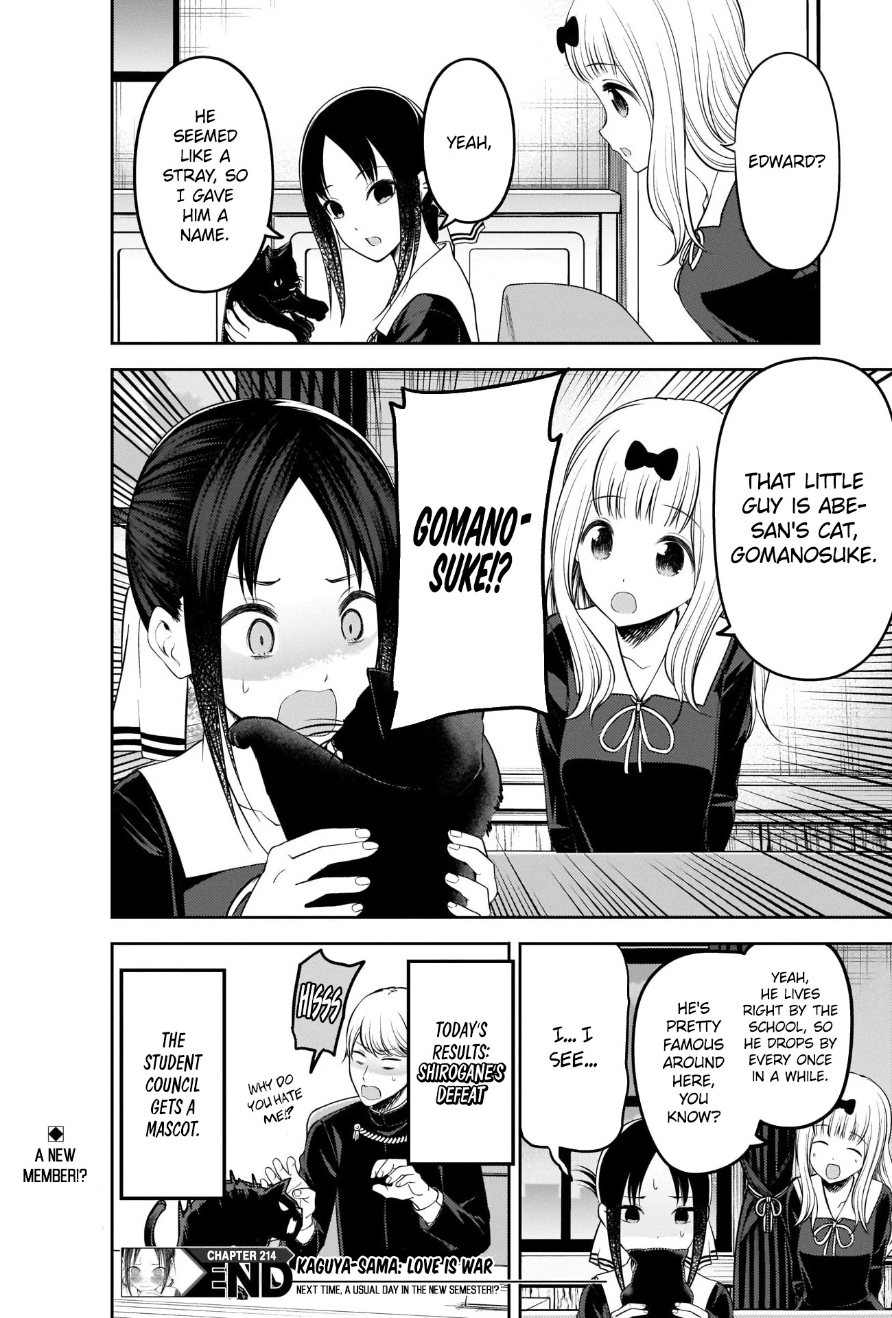 Kaguya-sama wa Kokurasetai - Tensai-tachi no Renai Zunousen Chapter 214 page 18 - Chapter 214: Kaguya-sama Hates Cats