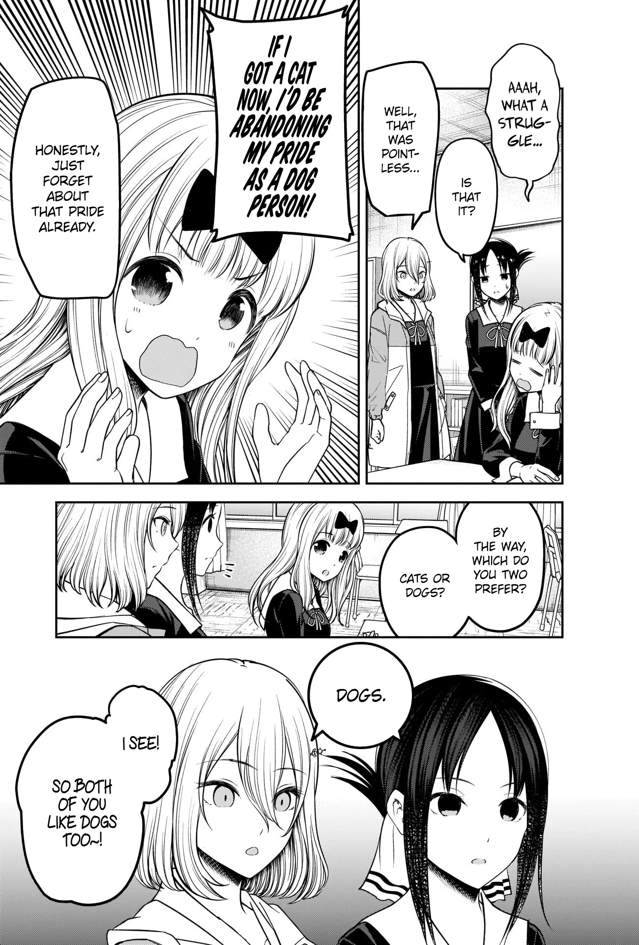 Kaguya-sama wa Kokurasetai - Tensai-tachi no Renai Zunousen Chapter 214 page 3 - Chapter 214: Kaguya-sama Hates Cats