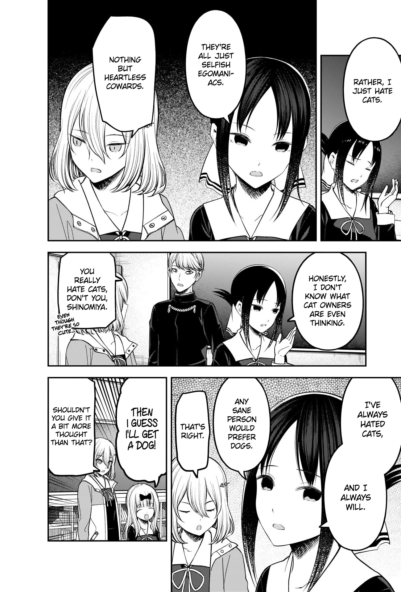 Kaguya-sama wa Kokurasetai - Tensai-tachi no Renai Zunousen Chapter 214 page 4 - Chapter 214: Kaguya-sama Hates Cats
