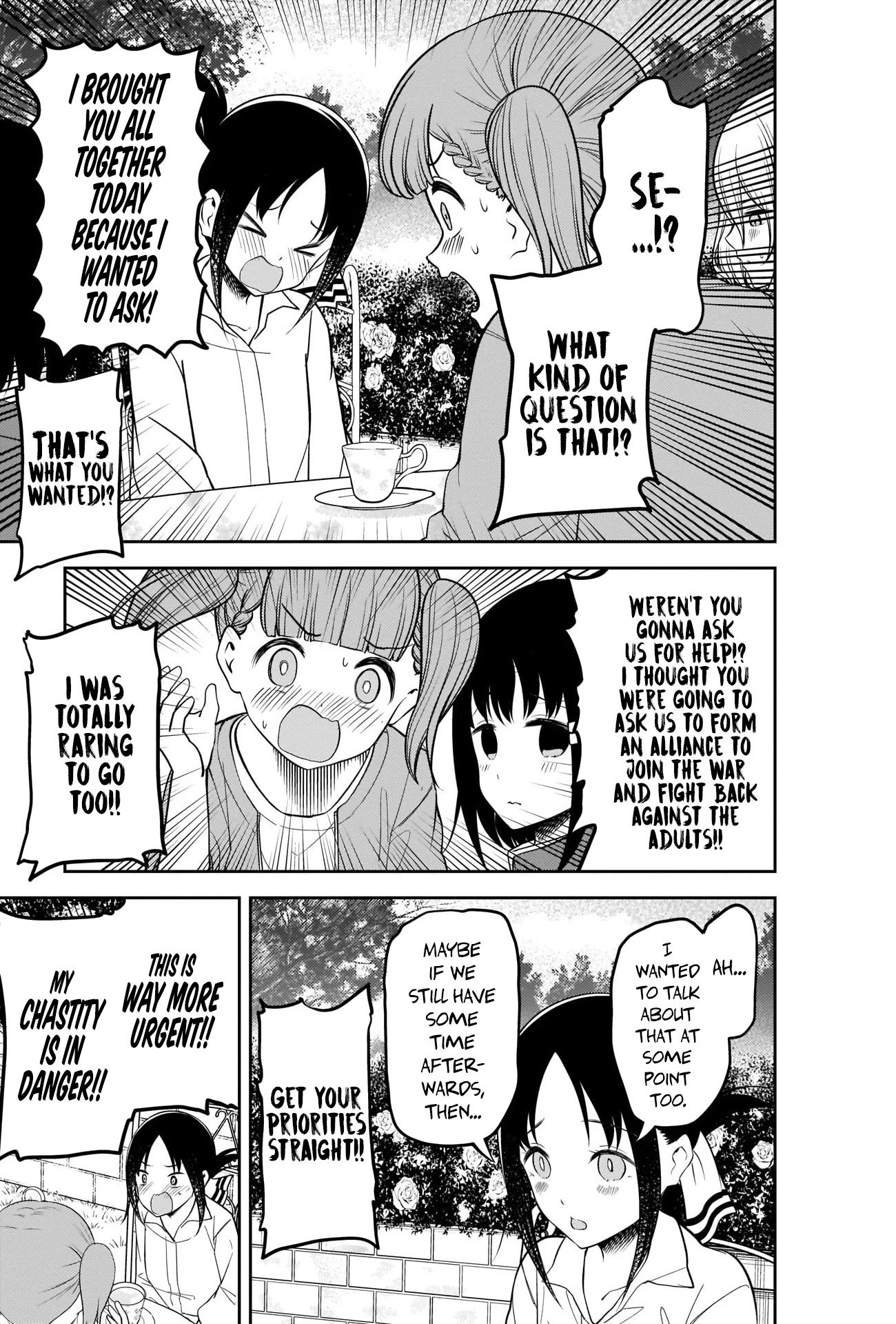 Kaguya-sama wa Kokurasetai - Tensai-tachi no Renai Zunousen Chapter 216 page 11 - Chapter 216: Kaguya and the Girls Want to Talk