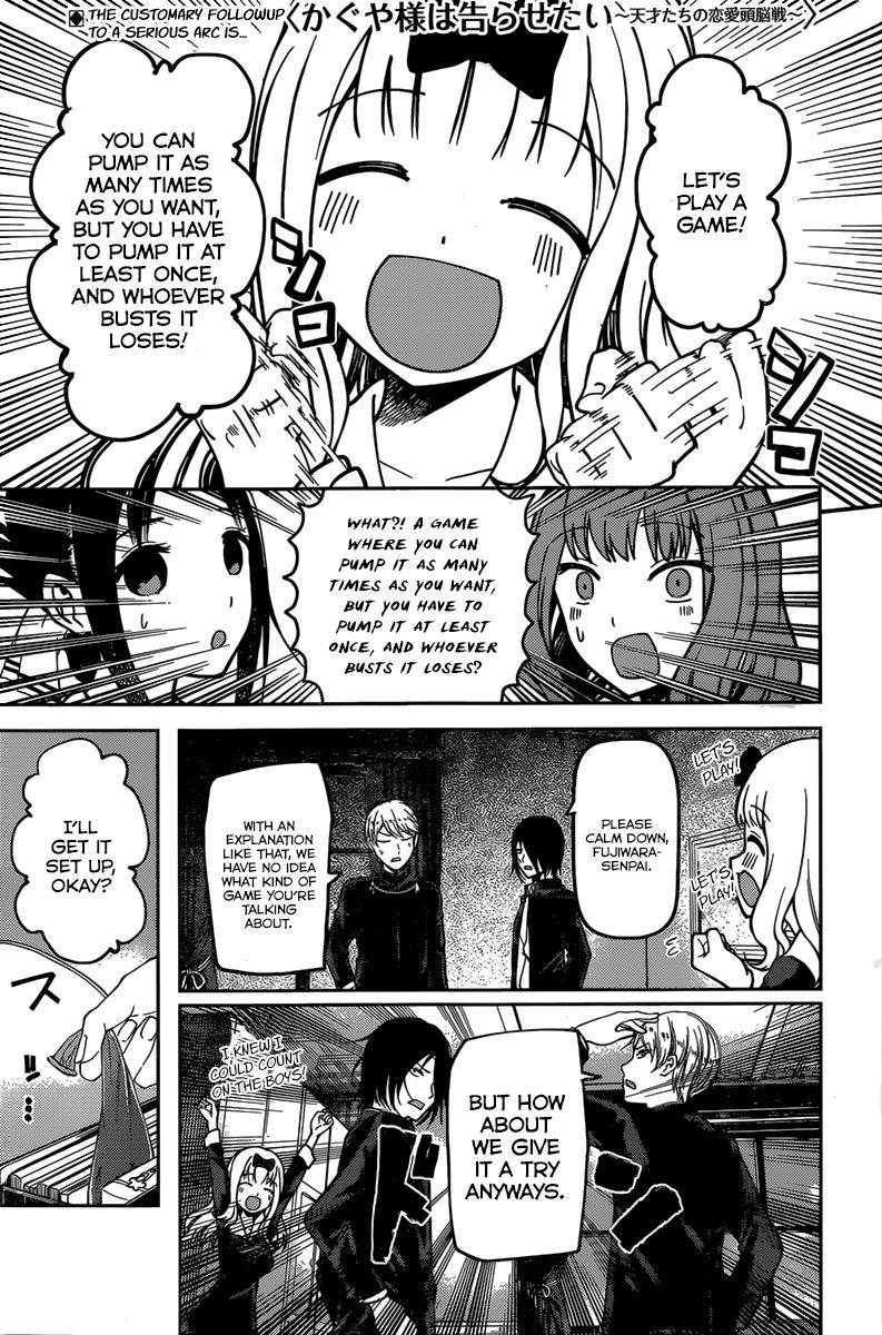 Kaguya-sama wa Kokurasetai - Tensai-tachi no Renai Zunousen Chapter 91 page 1 - Chapter 91 : Chika Fujiwara Wants to Make It Swell