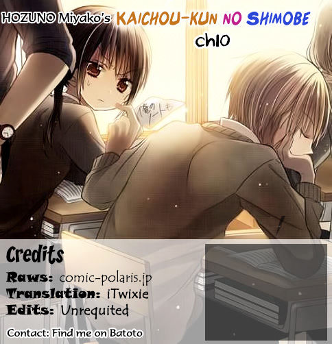 Kaichou-kun no Shimobe Chapter 10 page 1 - Chapter 10