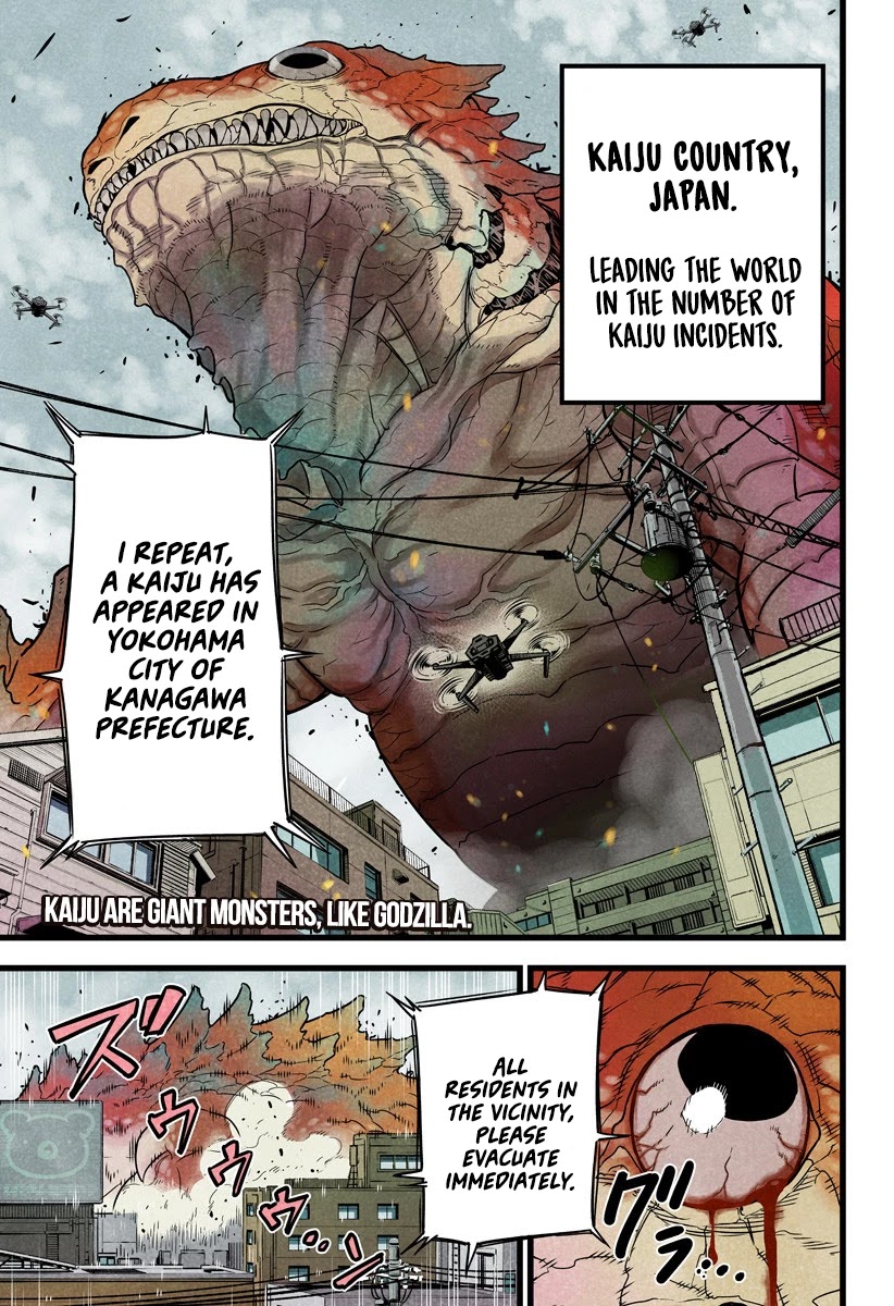Kaiju No. 8 Chapter 1 page 2 - Chapter 1: The man who turned in a Kaijuu