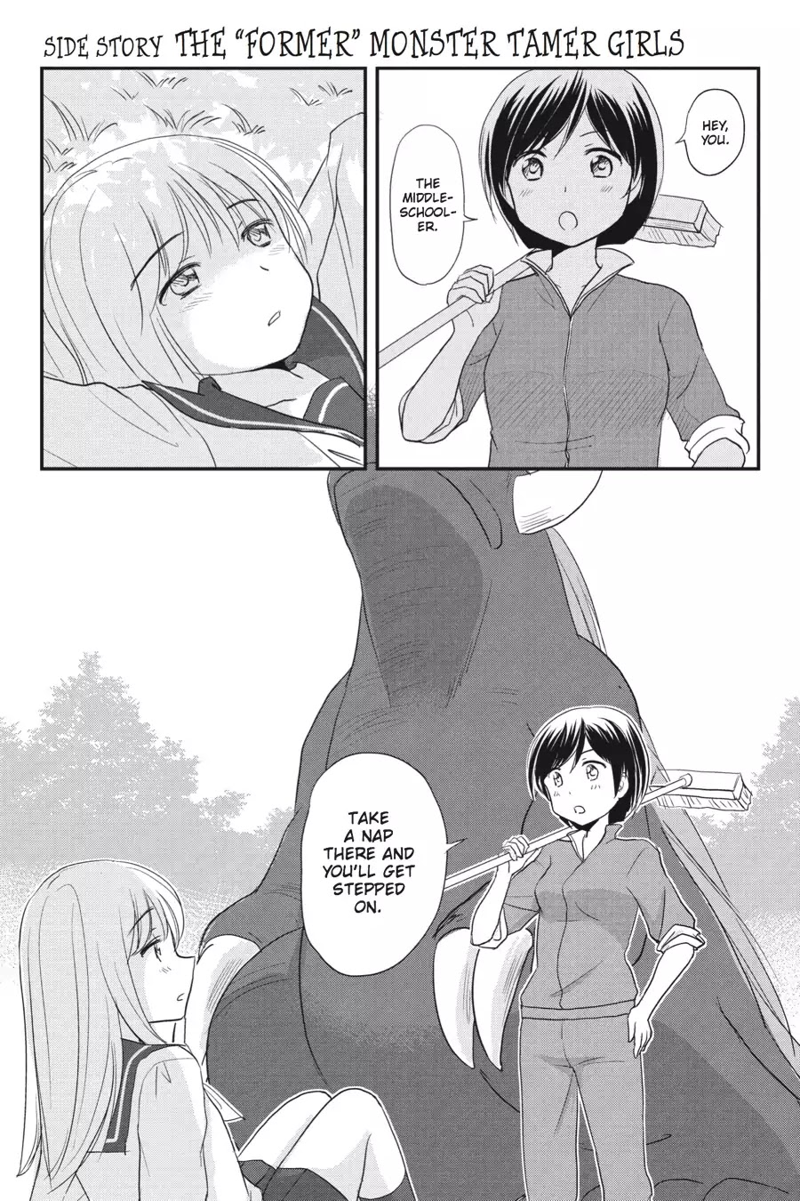 Kaijuu no Shiiku Iin Chapter 7.5 page 1 - Chapter 7.5: Side Story:The Former Monster Tamer Girls
