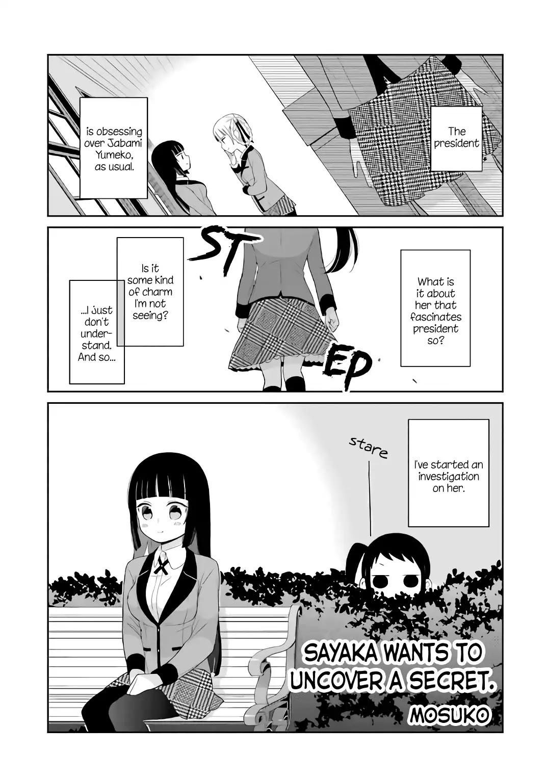 Kakegurui - Yorozu: Official Comic Anthology Chapter 3 page 1 - Chapter 3: Sayaka Wants To Uncover A Secret (Mosuko)